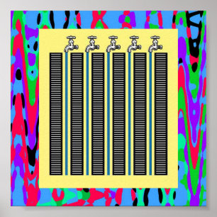 Vattenklapp: Optisk illusion för rinnande Poster