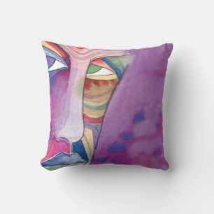 VATTENKOLOR ANSIKTE Abstrakt Vatten Färg Pillow Kudde