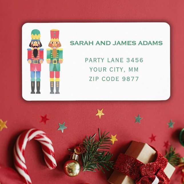 VATTENKOLOR CHRISTMAS NUTCRACKER ADRESS STICKER ADRESSETIKETT (Skapare uppladdad)
