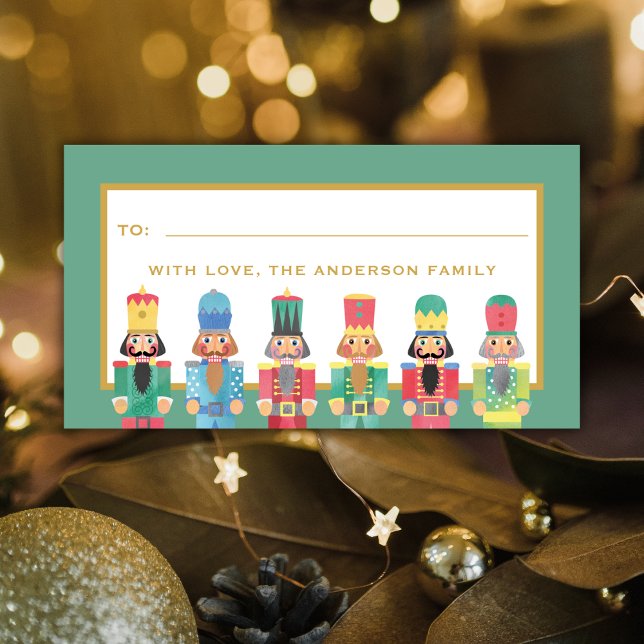 VATTENKOLOR CHRISTMAS NUTCRACKER GIFT STICKER ADRESSETIKETT (Skapare uppladdad)