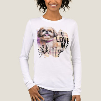 VATTENKOLOR I KÄRLEK MY SHIH TZU HUND T SHIRT