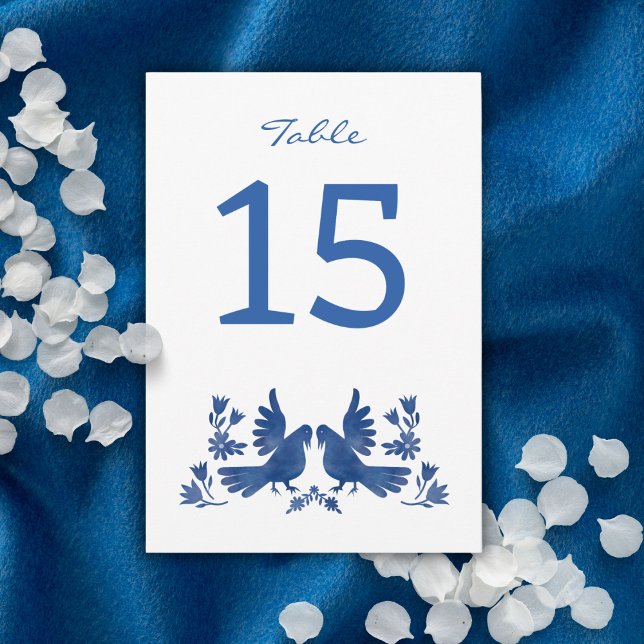 VATTENKOLOR OTOMI BIRDS NAVY INBJUDNINGAR (Skapare uppladdad)