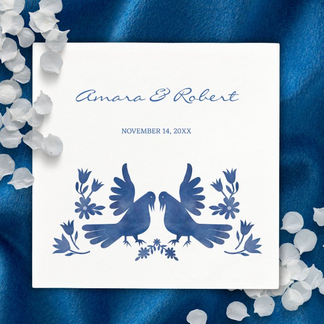 VATTENKOLOR OTOMI FÅGLAR UNDERLÄGG PAPPER KVADRAT (Skapare uppladdad)