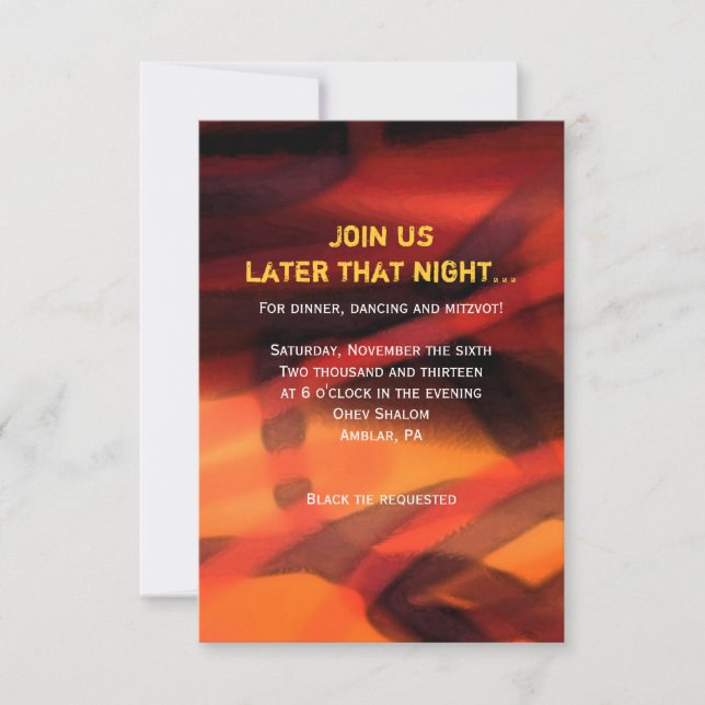 VATTENKOLOR STAR Pub Bat mitzvah Party-kort Inbjudningar (Framsida)