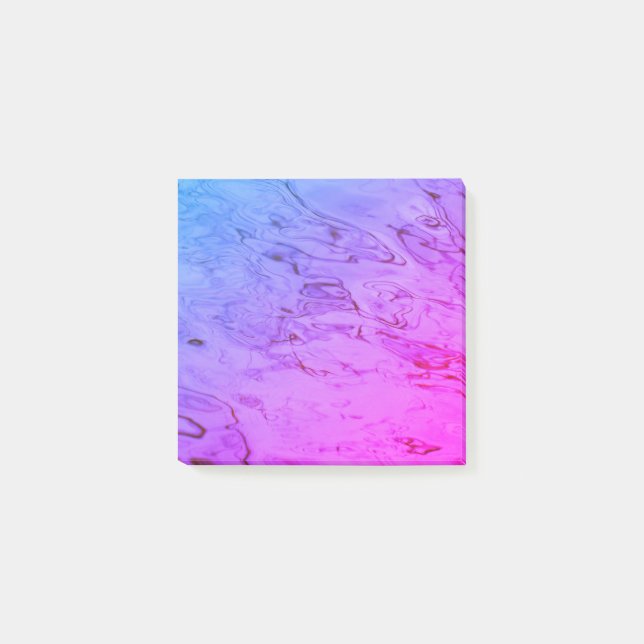 Vattenkrusningar Mjuk Rosa Aqua Vacker Abstrakt Post-it Block (Framsida)