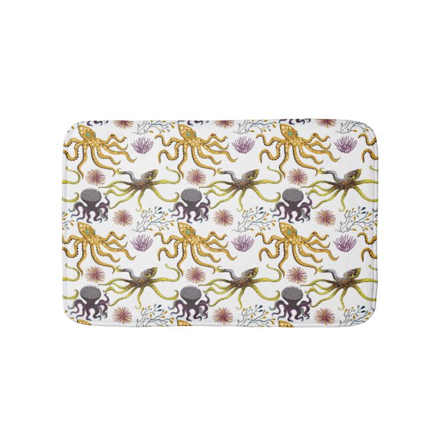 Vattenlevande djur mönster | Havsundervattensliv 2 Badrumsmatta (Framsidan)