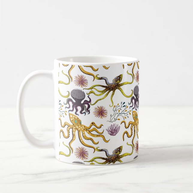 Vattenlevande djur mönster | Havsundervattensliv 2 Kaffemugg (Vänster)