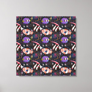 Vattenlevande djur mönster Havsundervattensliv 4 Canvastryck