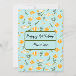 Vattenlevande fiskevatten Mönster-design Julkort