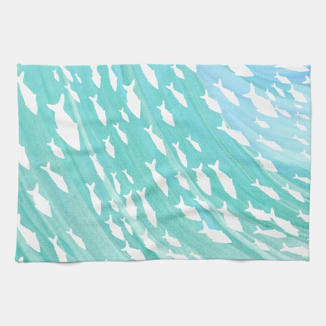 Vattenlevande havsfisk Nautical Kökshandduk (Horisontell)