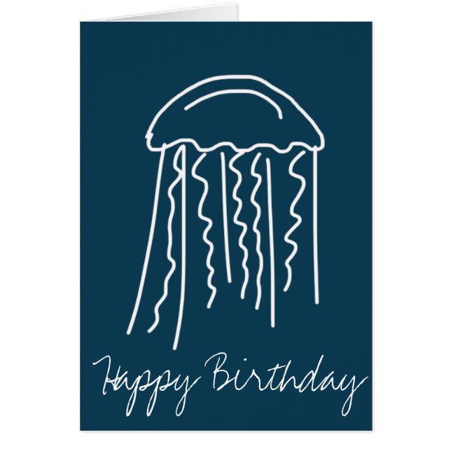 Vattenlevande maneter hälsningskort (Framsidan)