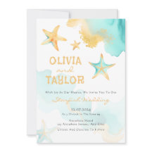 Vattenlevande och Guld vattenfärgade Beachy Starfi