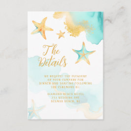 Vattenlevande och Guld vattenfärgade Beachy Starfi Tilläggskort