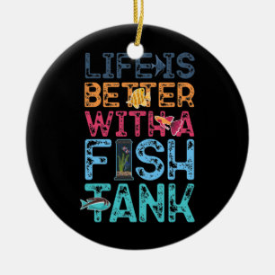 Vattenlevande saltvatten är bättre med en fisk julgransprydnad keramik