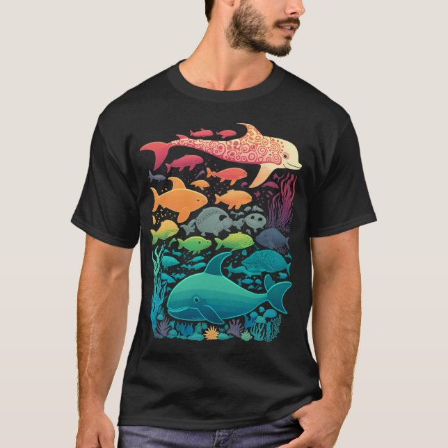 Vattenlevande varelser t shirt (Framsida)