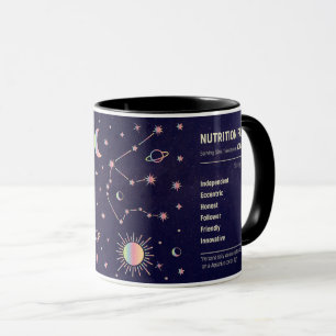 Vattenlevande zodiakkonstellation och spår mugg