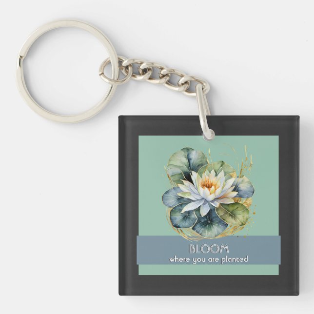 Vattenlilja Blomma Inspirerande Citat Vacker Grön (Framsidan)