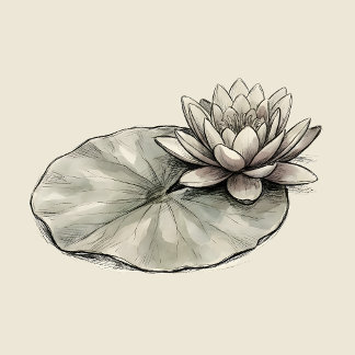 Vattenlilja Groda Serie Botaniskt Pappersunderlägg Underlägg Papper Kvadrat