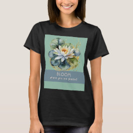 Vattenlilja Grön Växt Blomma Blomster Elegant T Shirt