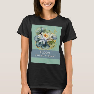 Vattenlilja Grön Växt Blomma Blomster Elegant T Shirt