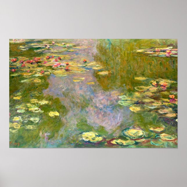Vattenliljor av Claude Monet 1919 Poster (Framsidan)