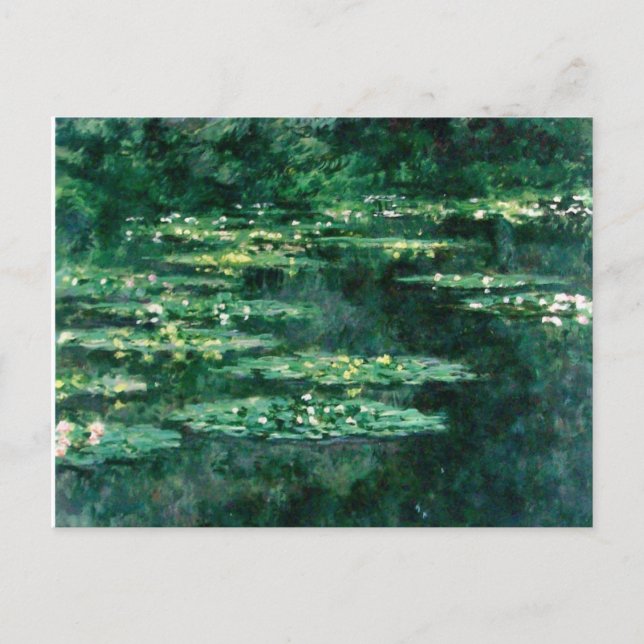 VATTENLILJOR I GRÖN DAMM av Claude Monet  Vykort (Framsida)