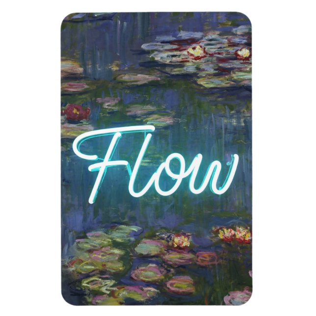 Vattenliljor Remix – Neon ”FLOW” Väggkonst & Gåvor Magnet (Vertikal)