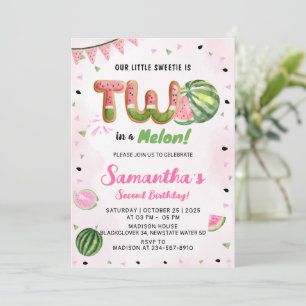 Vattenmelon 2:a födelsedagspartiets inbjudan