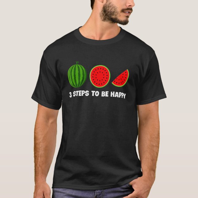 Vattenmelon 3 steg för att bli sommarfrukt i Lyckl T Shirt (Framsida)