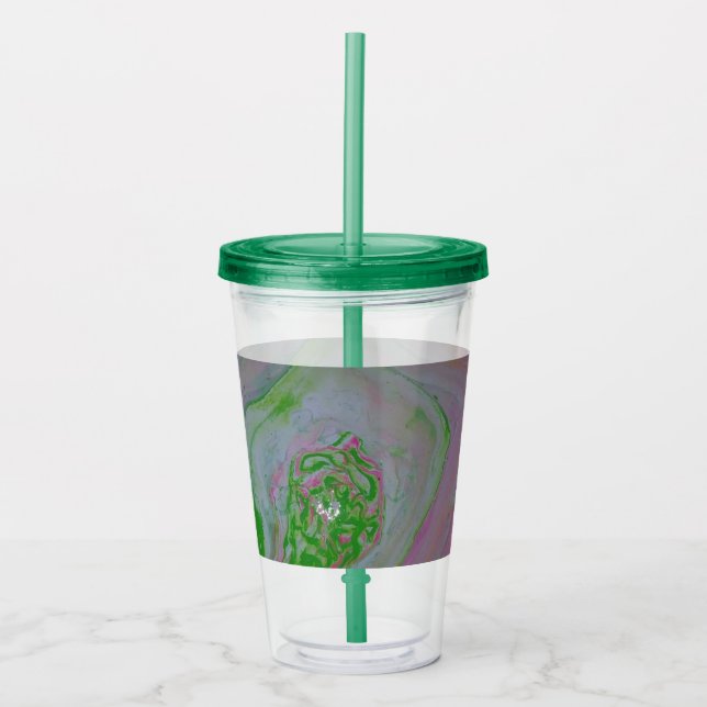 Vattenmelon Akryl Pour Tumbler Take Away Mugg (Framsida)