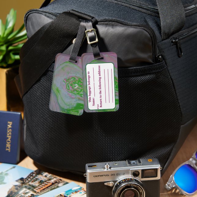 Vattenmelon Akrylpinne Bagagebricka (Fram & Baksida)