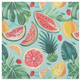 Vattenmelon, Ananas & Citrusmönster Tyg