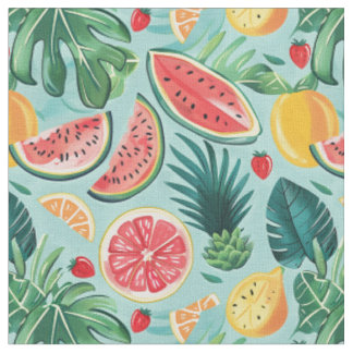 Vattenmelon, Ananas & Citrusmönster Tyg