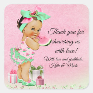 Vattenmelon Baby Shower Favor Klistermärken