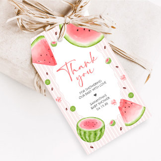 Vattenmelon Baby Shower Favor Märken Presentetikett