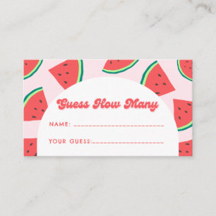 Vattenmelon Baby Shower Gissa Hur Många Spel Tilläggskort