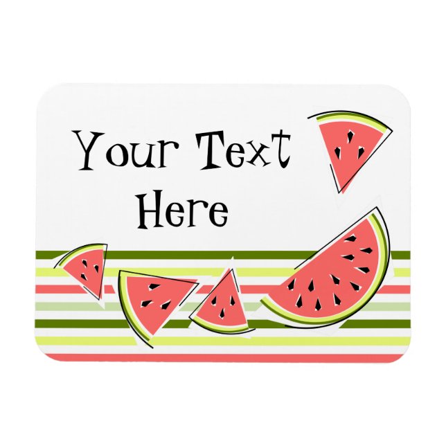 Vattenmelon Biet Rand Thin Text Magnet (Horisontell)