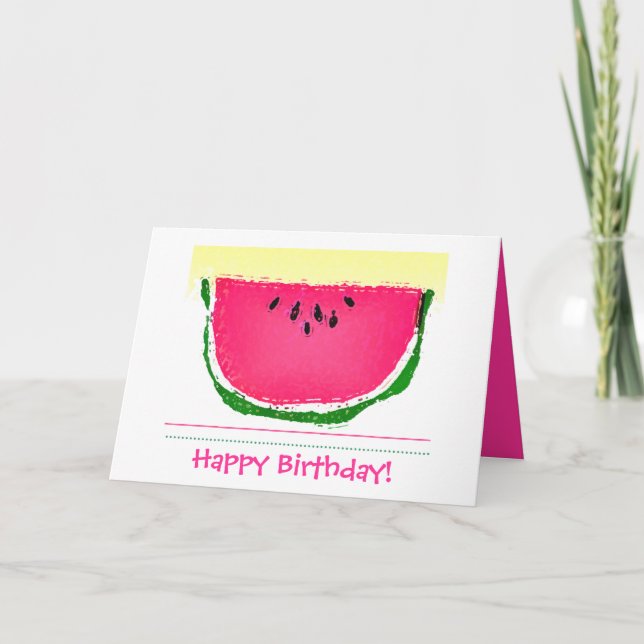 Vattenmelon BIrthday Card Kort (Framsida)