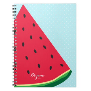 Vattenmelon Blå Rolig Sommar Anpassad Journal Anteckningsbok Med Spiral