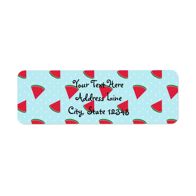 Vattenmelon Blå Rolig Sommar Födelsedagsfest Returadress Etikett (Framsidan)