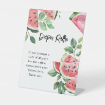 Vattenmelon blöja lotteri piedestal skylt