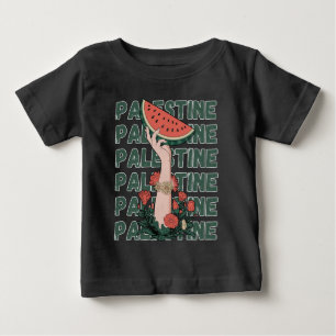 Vattenmelon, blommor och gratisrepat t shirt