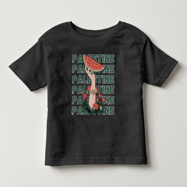 Vattenmelon, blommor och gratisrepat t shirt (Framsida)