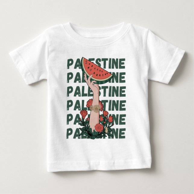 Vattenmelon, blommor och gratisrepat t shirt (Framsida)