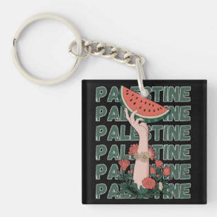 vattenmelon, blommor och palestinsk text Upprepa