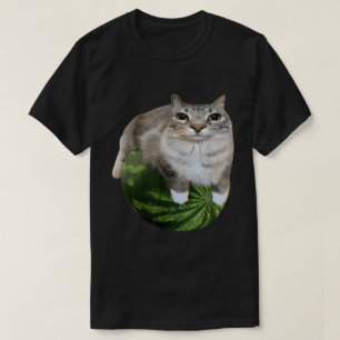 Vattenmelon Cat Funny Meme Kattunge Art T Shirt