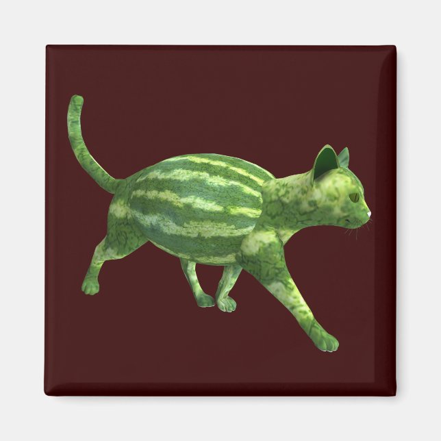 Vattenmelon Cat Magnet (Framsidan)