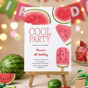 Vattenmelon cool fest födelsedag inbjudningar