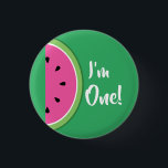 Vattenmelon Cute Kids 1st Birthday Button Pin Knapp<br><div class="desc">Den här vackra barnen,  söt vattenmelon 1:a födelsedag-knappnålen är perfekt för din lilla frukt! Underbar för ett vattenmelontemaparty för ditt barn.</div>