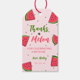 Vattenmelon Cute One i Melon 1:a Baby-födelsedagen Presentetikett